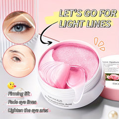 60pcs Rose Hyaluronic Acid Eye Masks for Moisturizing and Dark Circle Reduction