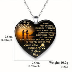 Wife Love Crystal Pendant Necklace Gift