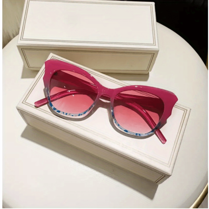 Y2K Cat Eye Sunglasses Block Gradient Glasses UV400