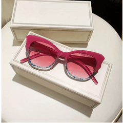 Y2K Cat Eye Sunglasses Block Gradient Glasses UV400