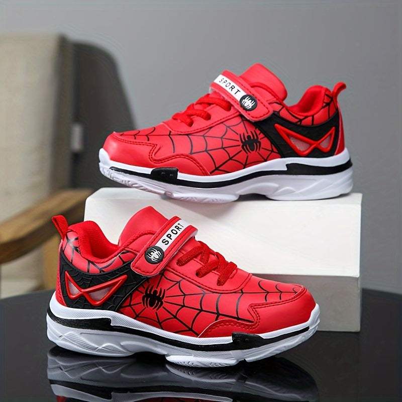 Boy's Running Shoes Hook Loop Fastener Comfy Breathable Sneakers