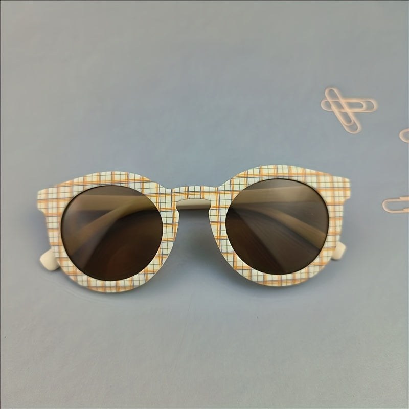 Girls Plaid Frame Sunglasses UV Protection Summer Sunshade Kids Accessories
