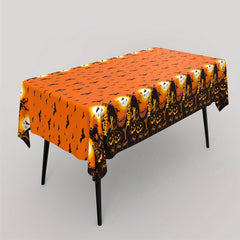 Halloween Disposable Party Aluminum Foil Tablecloth Pumpkin Tablecloth