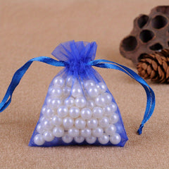 10pcs Organza Gift Bags For Party Wedding Sheer Drawstring Pouch