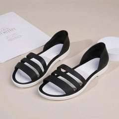 Women's Minimalist Flat Sandals Open Toe PVC Beach Slides
