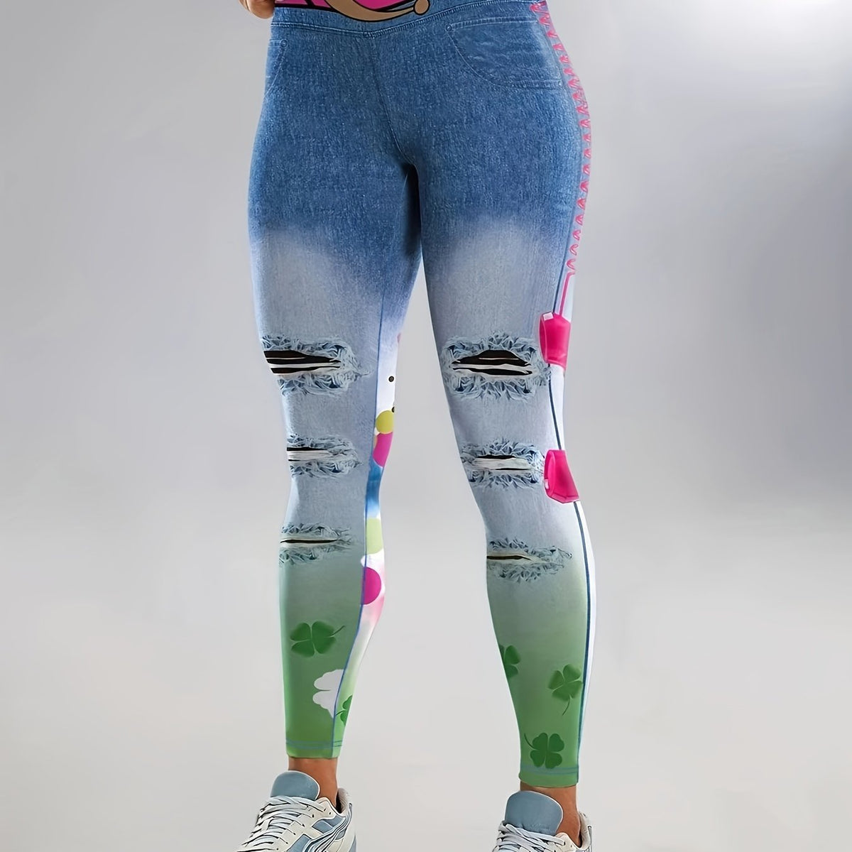  Denim & Clover Print High Rise Leggings