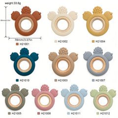 Baby Teether Molar Stick 6-12 Months Soothing Toy Silicone Boilable Water
