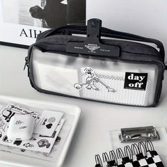 Frosted Transparent Pencil Case Double Layer Large Capacity Stationery Box
