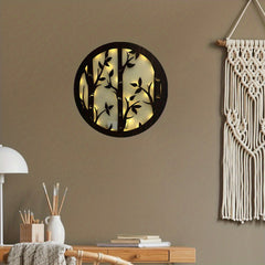Children's Room Decoration Wall Clock LED Creative Lamp Retro Wooden Sign