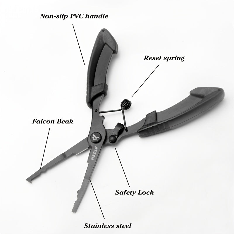 2pcs Fishing Pliers Plastic Handle Stainless Steel Fish Controller
