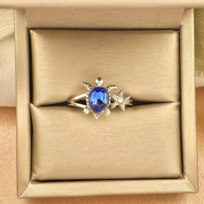 Turtle Starfish Alloy Ring Holiday Party Girls Gift