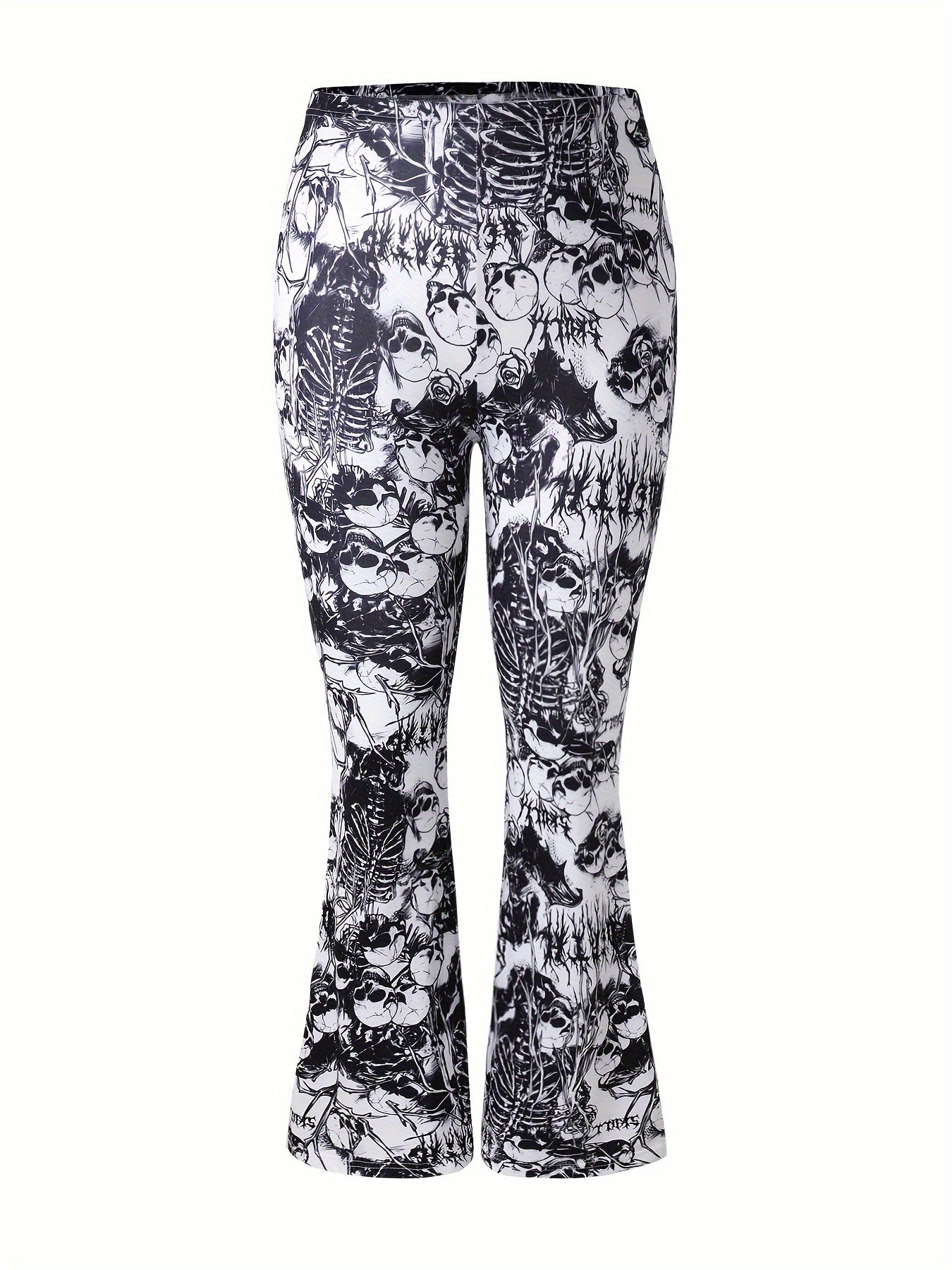 Women's Plus Butterfly Print Stretch Flare Leg Pants
