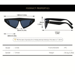Y2K Triangle Cat Eye Sunglasses for Women Men Hiphop Decorative Shades Glasses