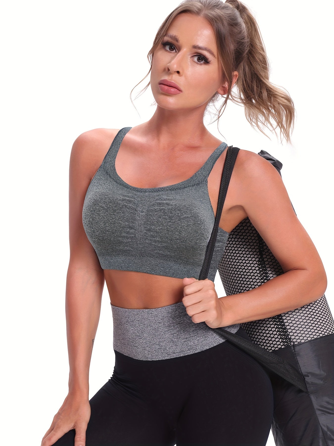 3pcs Seamless Solid Cami Tops Soft & Comfy Sleeveless Sports Top Women's Lingeri