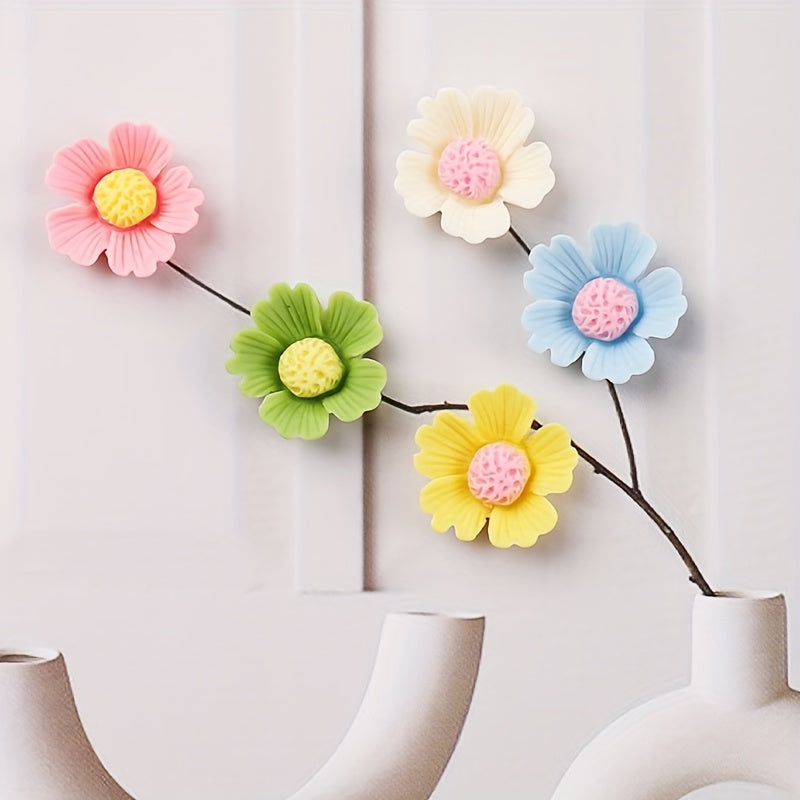 28pcs Resin 3D Flower Charm DIY Jewelry Decorations Colorful Embellishments