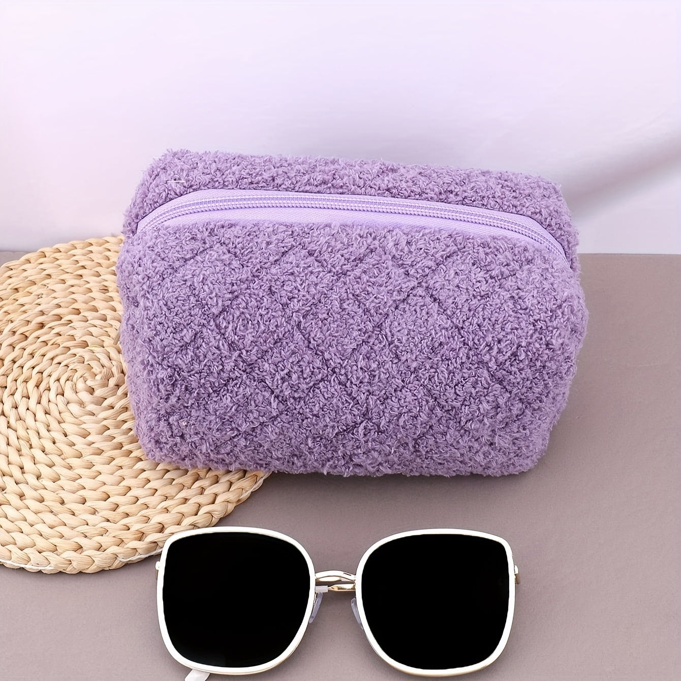 Plush Pencil Case Large Capacity Office Supplies Women's Travel Toiletry Bag