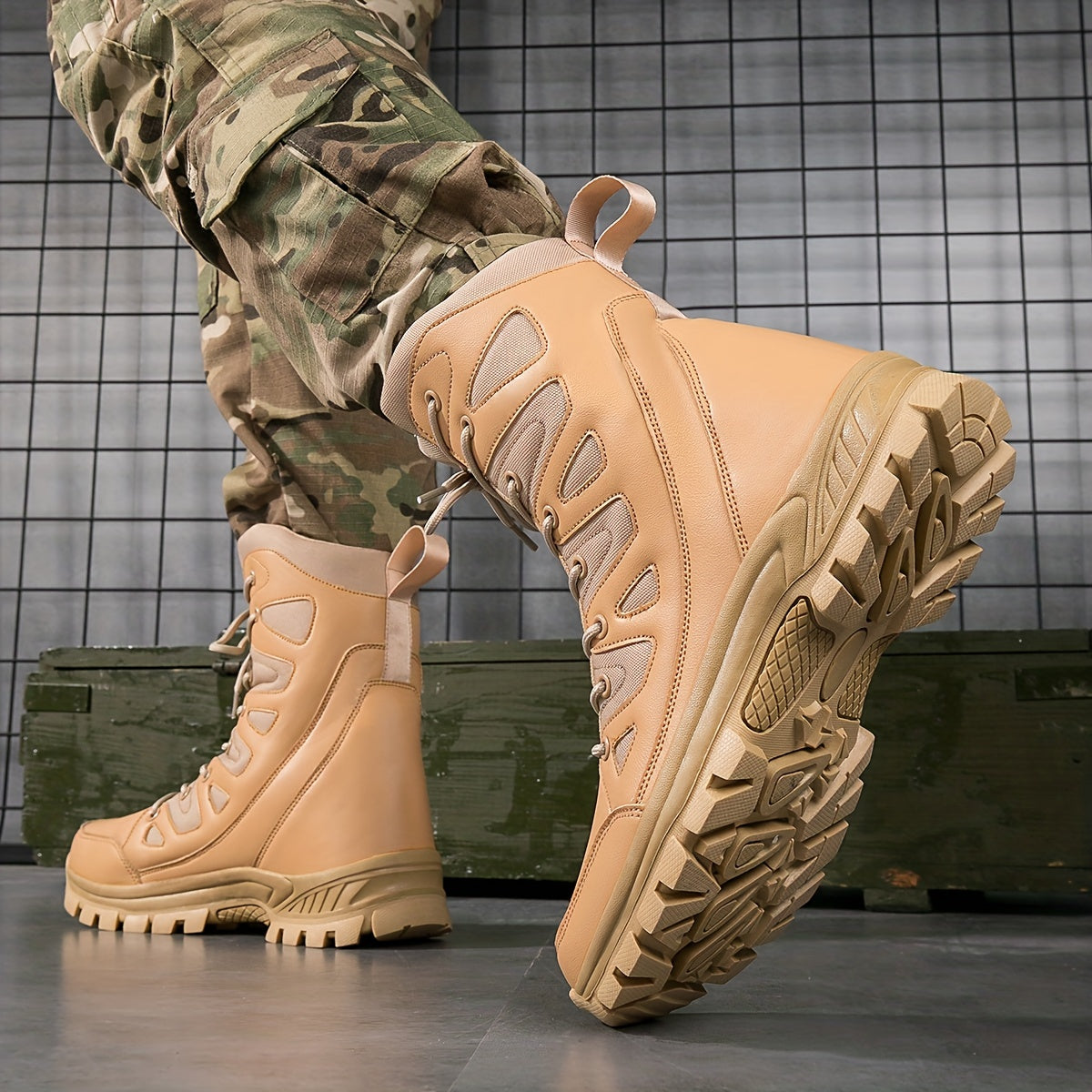 Boy's Waterproof High Top Tactical Work Boots