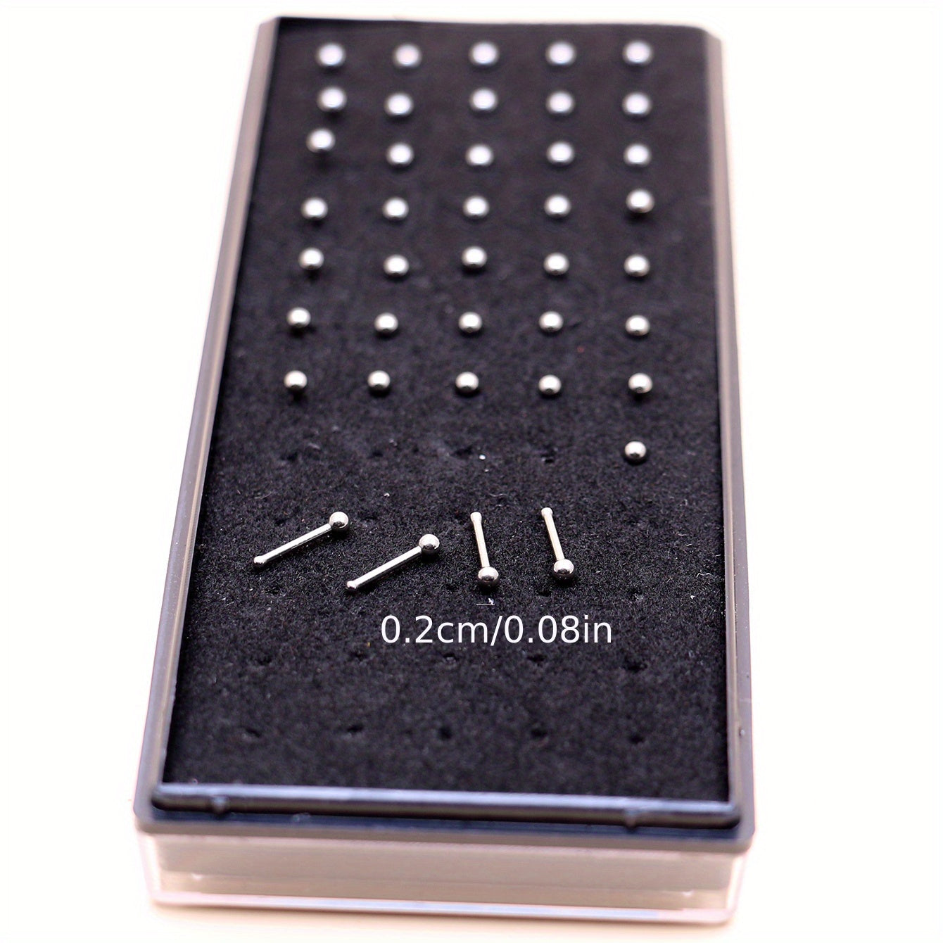 40pcs Small Bead Stainless Steel Nose Stud Ring Unisex