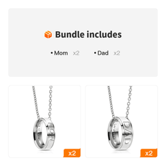 Love You Dad Mom Steel Necklace Men Women Dad Birthday Jewelry Mom Gift