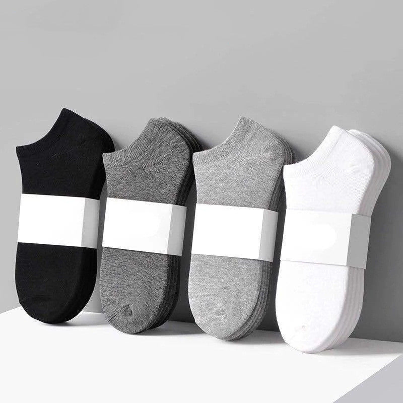 5 Pairs Women's Solid Boat Socks No Show Socks