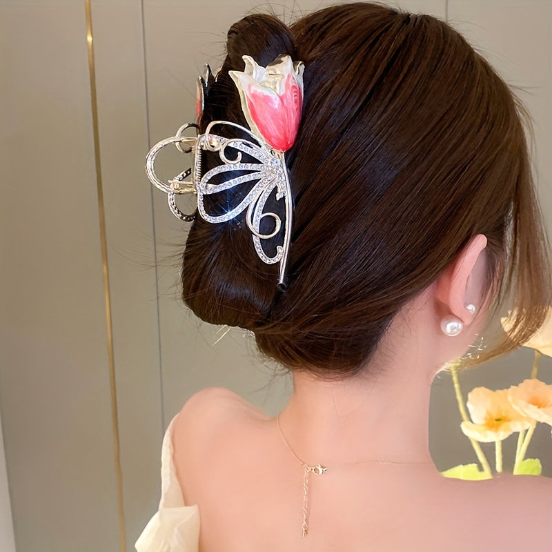 Rhinestone Butterfly Hair Clip Alloy Hair Claw Headwear Accessories