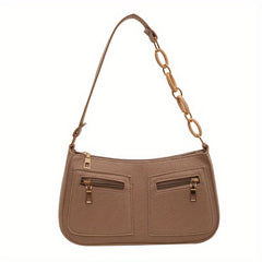 Felt Baguette Bag Chain Shoulder Underarm Purse Street Wear
