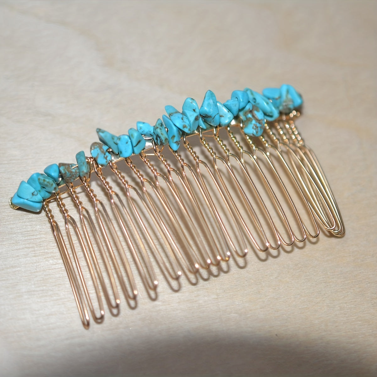 Natural Crystal Stone Hair Comb Amethyst Headwear Bride Hair Accessories
