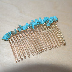 Natural Crystal Stone Hair Comb Amethyst Headwear Bride Hair Accessories