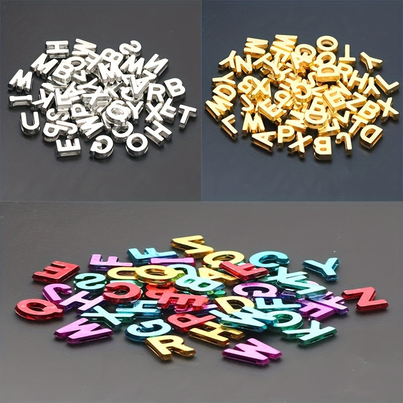 50pcs Large Letter Acrylic Beads Multicolor for DIY Necklace Bracelet Toys