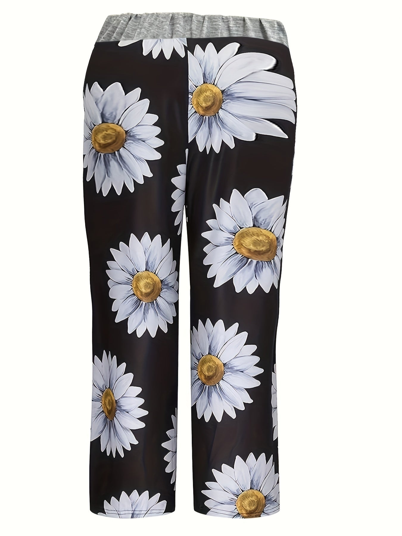 Daisy Print High Rise Casual Pants