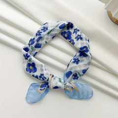 Cartoon Flower Bandana Linen Scarf Headband Handkerchief Polyester Face Covering