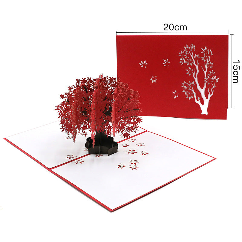 3D Greeting Card Maple Leaves Birthday Card Thanksgiving Christmas
