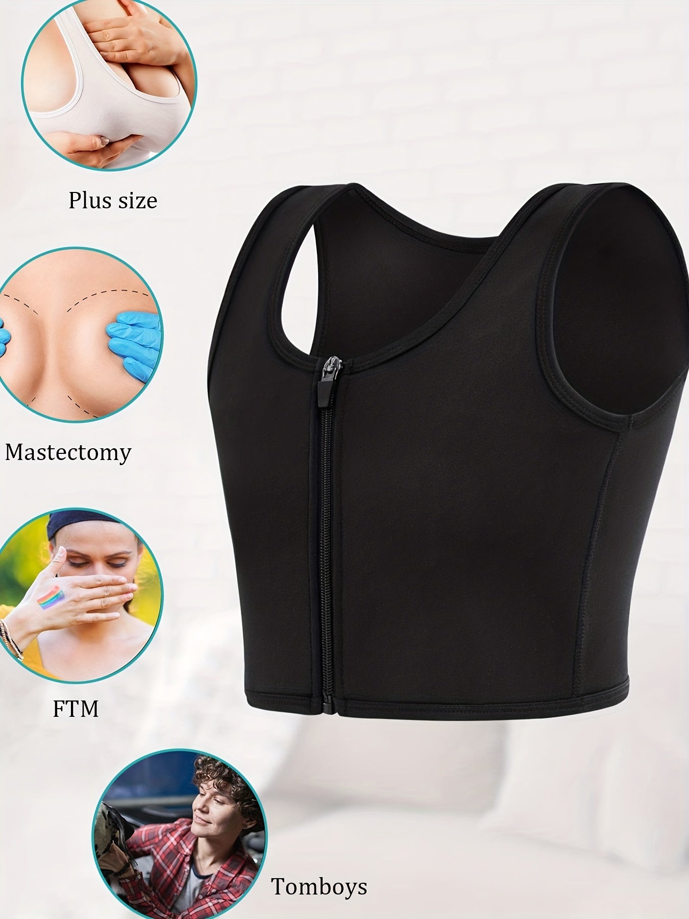 Zipper Shaping Tank Tops Waist Trainer Tummy Control Slimmer Top