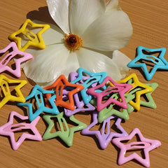 Set of 20 Solid Star Hair Clips for Girls