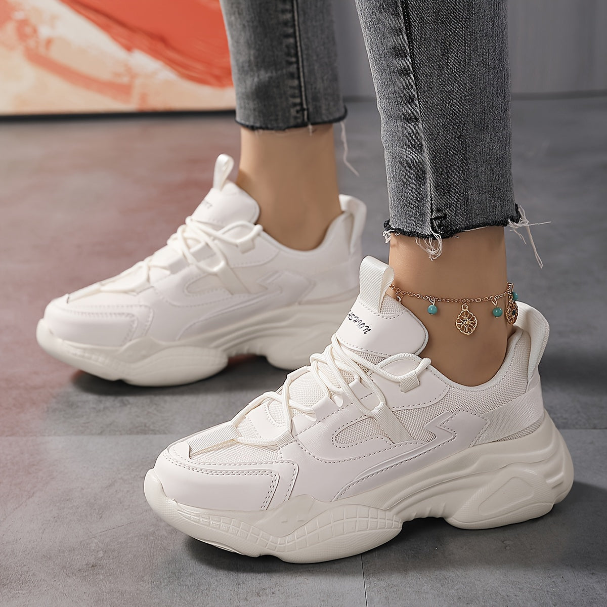 Women's Casual Sneakers with Thick Sole Lightweight Running Shoes