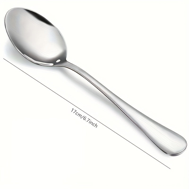 24pcs Stainless Steel Soup Coffee Milk Stirring Dessert Spoon