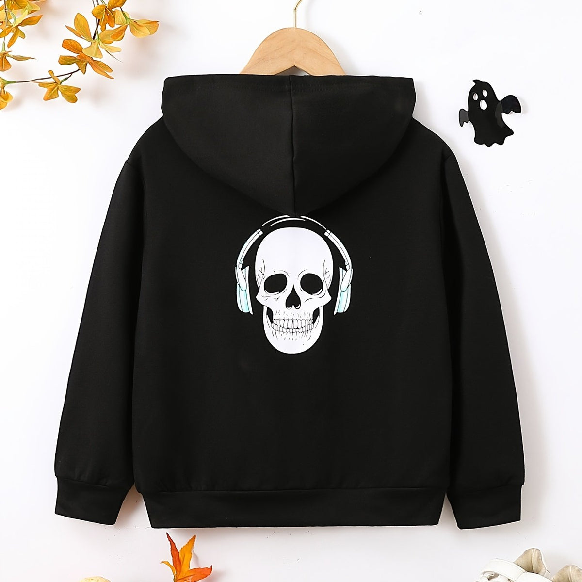 Funny Skull Print Boys Hoodie Long Sleeve Sweatshirt