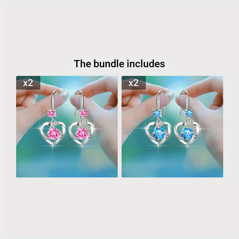 Love Pendant Earings Heart Necklace Jewelry