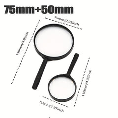 2pcs Magnifying Glass Handheld Reading Magnifier For Seniors