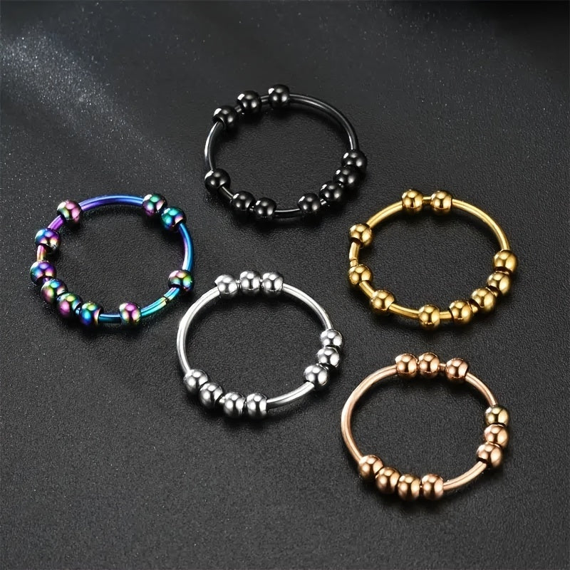 10 Beads Rotating Anxiety Ring for Couples Stress Relief