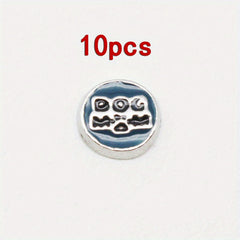Pet Photo Frame Glass Charm I Love Dogs Dog Paw Bone Floating Animal 10 Pack