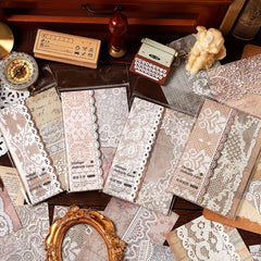 30 Pcs Vintage Lace Scrapbooking Supplies Journaling Paper DIY Junk Planner