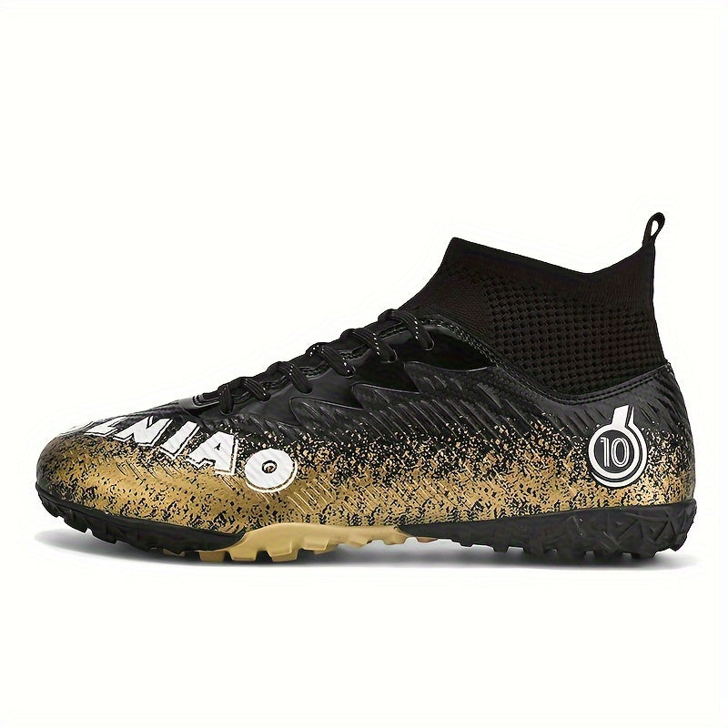 Boys' High Top TF Football Boots Anti-skid Breathable Soccer Cleats