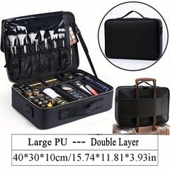 Waterproof Portable Makeup Organizer Bag with Adjustable Dividers