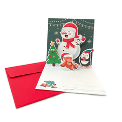 3D Christmas Greeting Card Baby Birth Newborn Cartoon Winter Theme