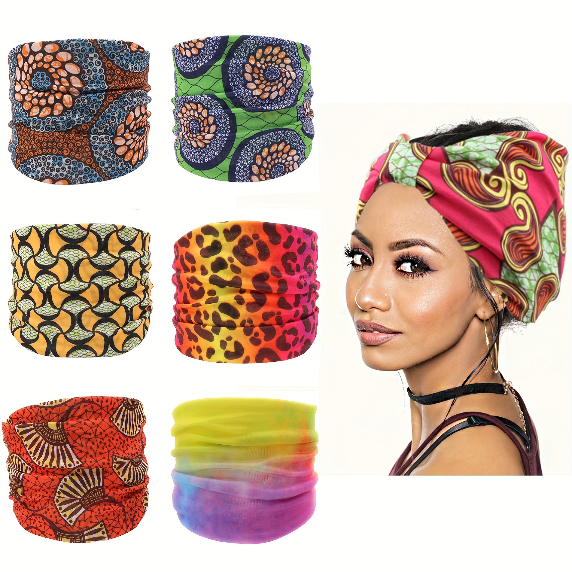 Boho Style Flower Pattern Elastic Headband
