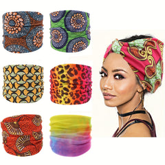 Colorful Tie Dye Stretch Headband for Yoga and Sweat Absorption