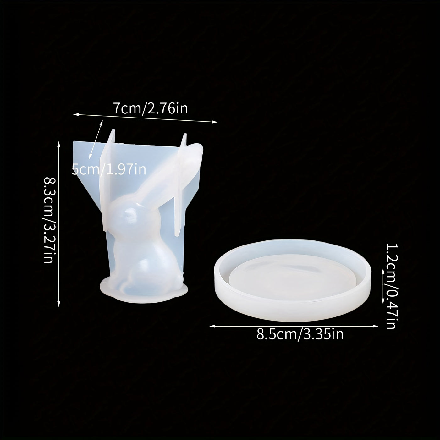 3D Rabbit Ring Holder Trinket Tray Epoxy Resin Mold Kit DIY Art Craft