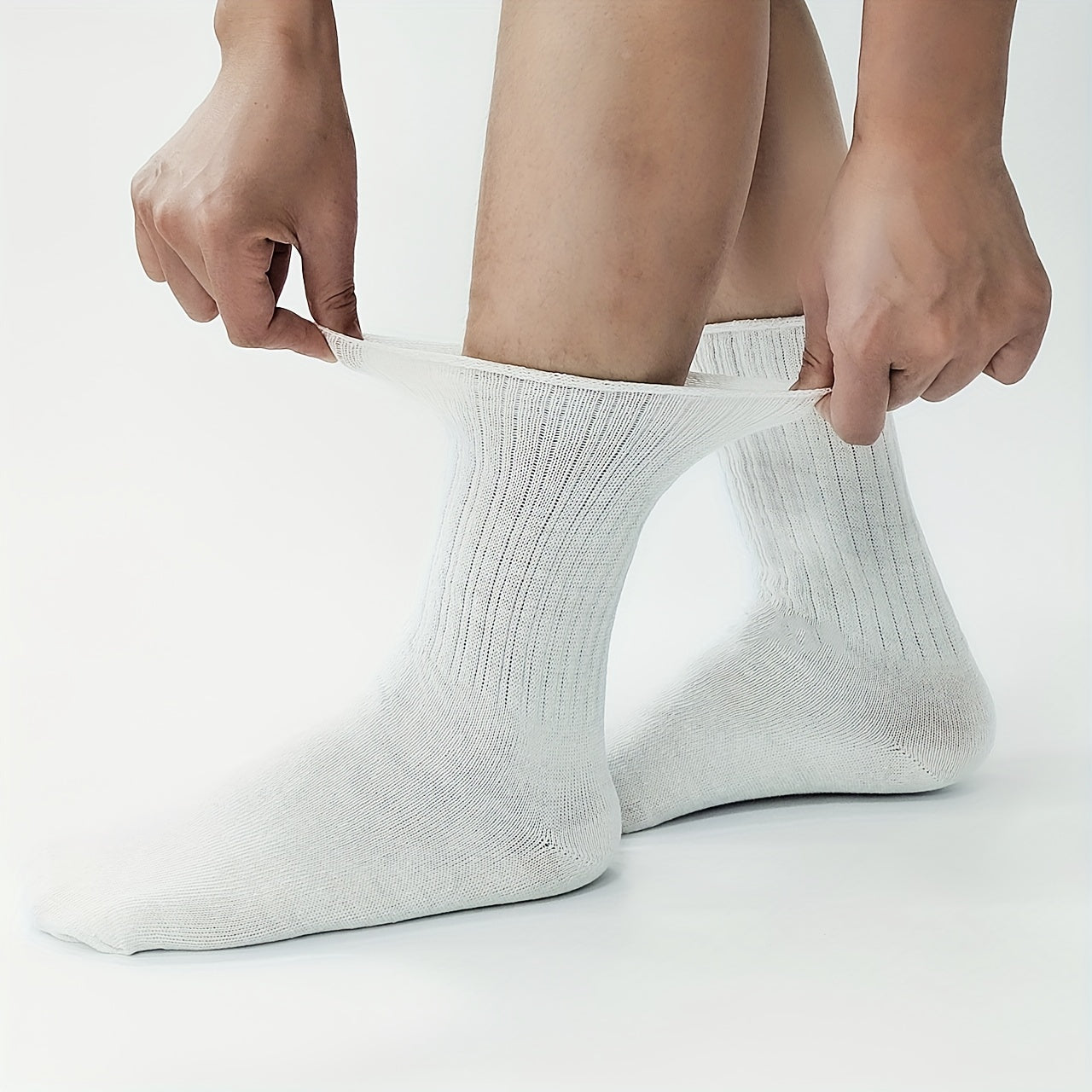 3 Pairs Solid Mid Tube Socks Women's Stockings
