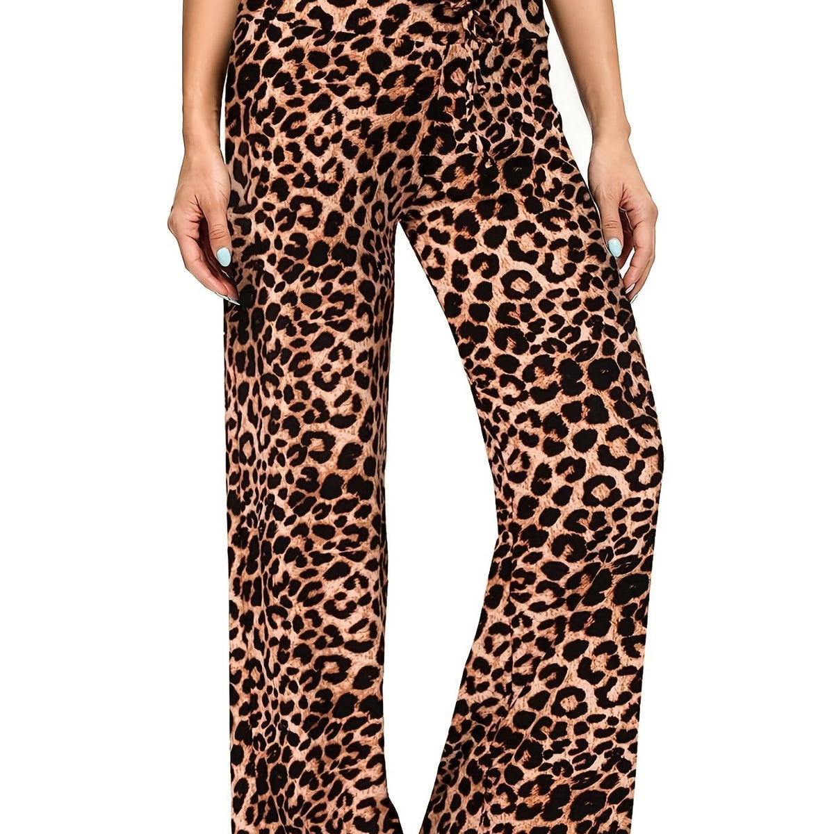  Casual Pants Women's Plus Graphic Print Yoga Wide Leg Loose Pants